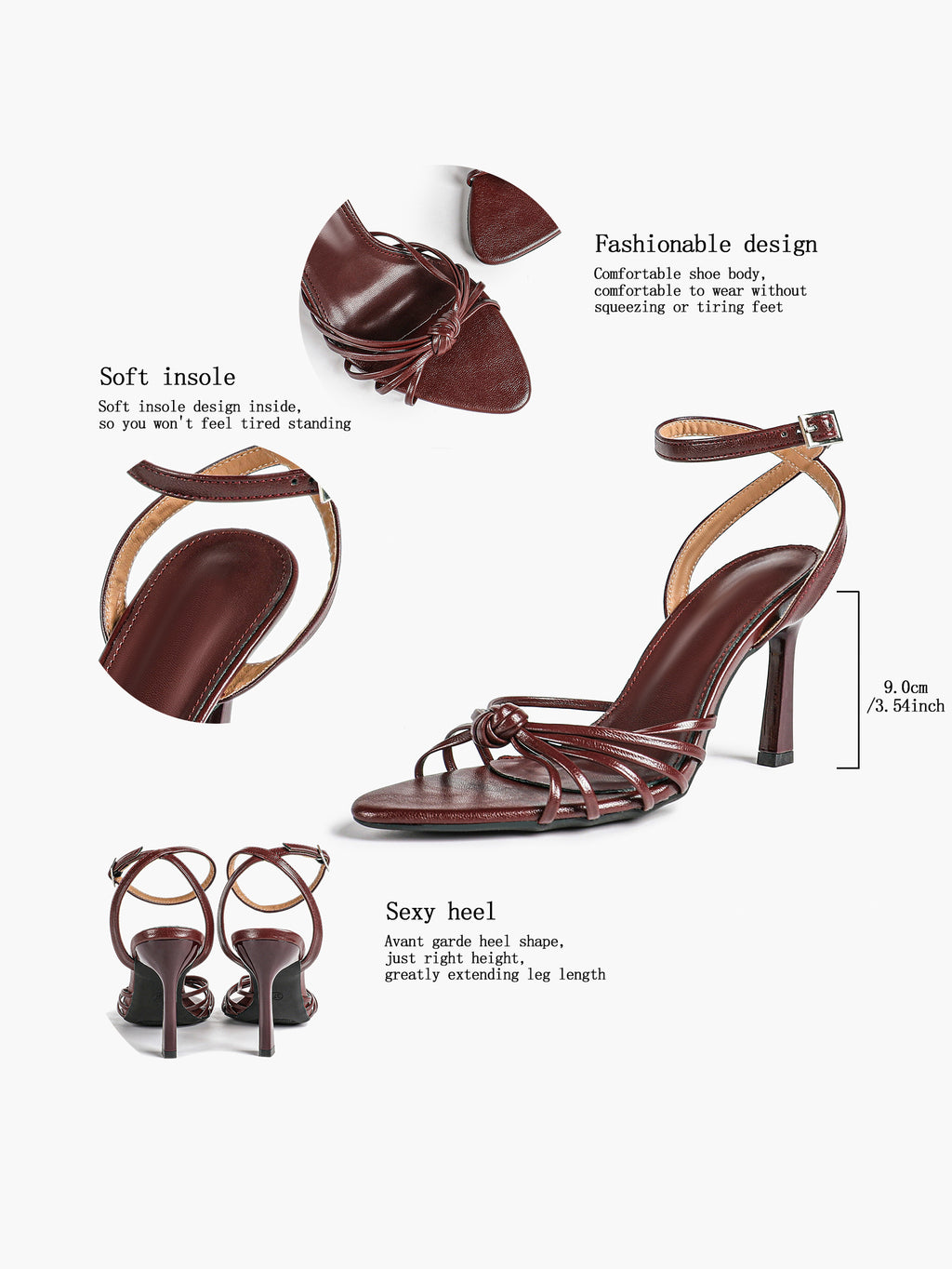 Gold Metallic Knotted Multi-Strap Open Toe Ankle Strap High Heel Sandals