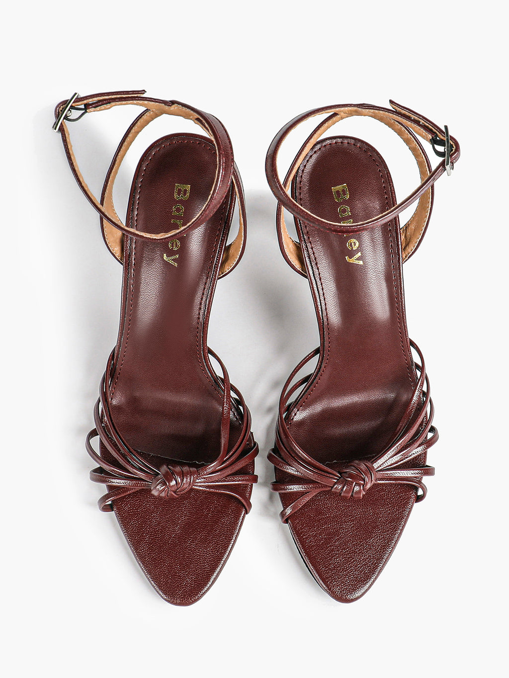 Gold Metallic Knotted Multi-Strap Open Toe Ankle Strap High Heel Sandals