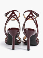 Crisscross Strappy Ankle Strap Metallic Silver Stiletto Sandals Party Date Night