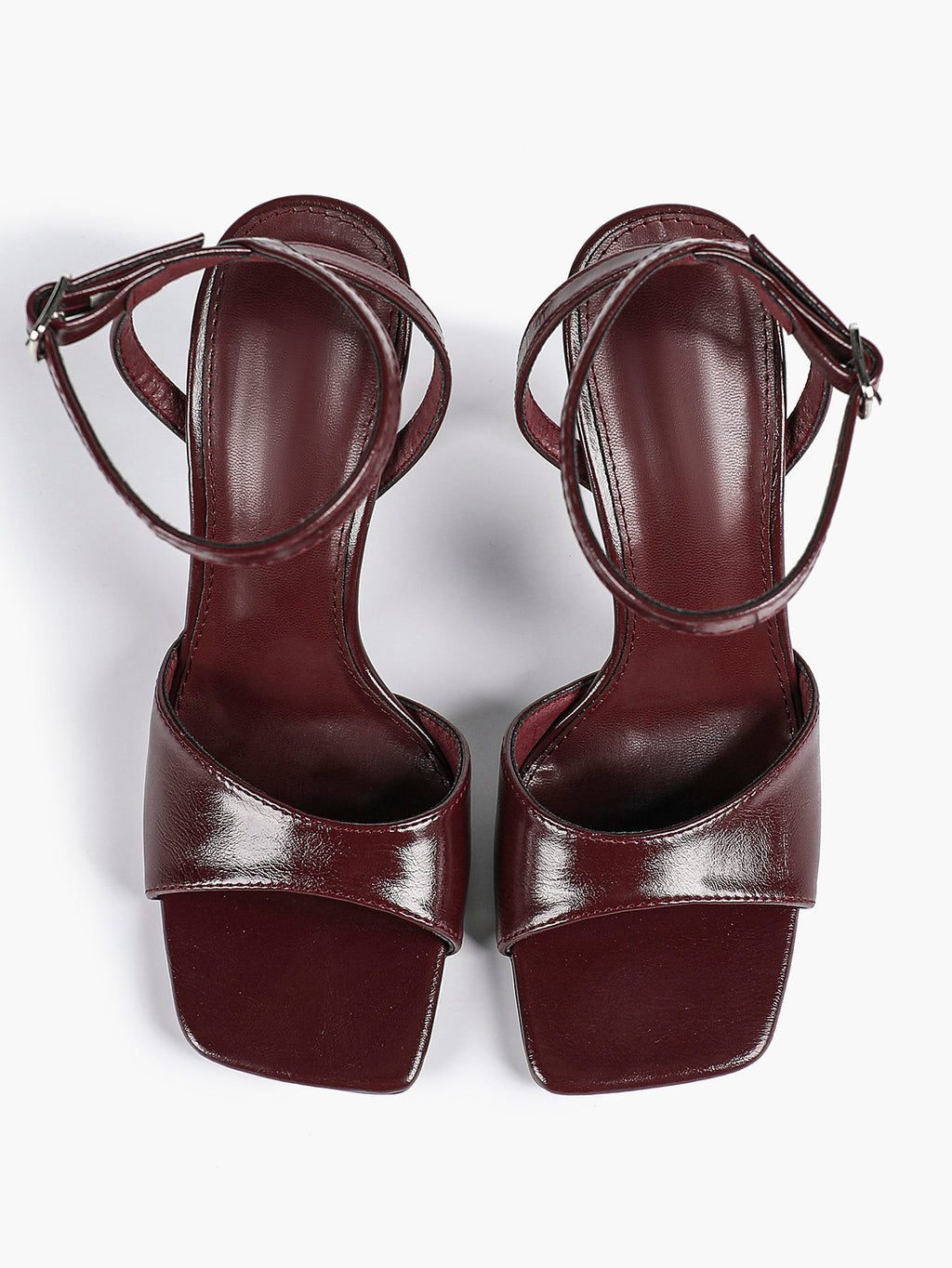Women's Black Square Toe Ankle Strap Heeled Sandals Wedding Party Casual Shoes
