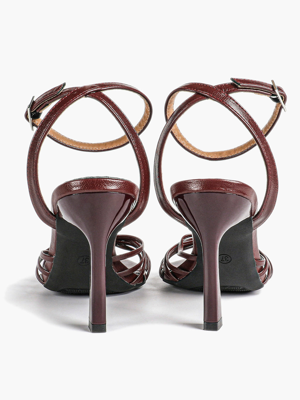 Gold Metallic Knotted Multi-Strap Open Toe Ankle Strap High Heel Sandals