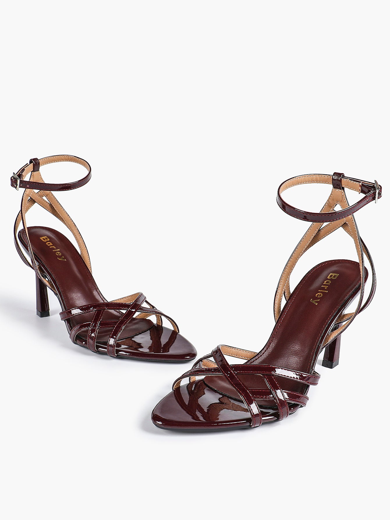 Crisscross Strappy Ankle Strap Metallic Silver Stiletto Sandals Party Date Night