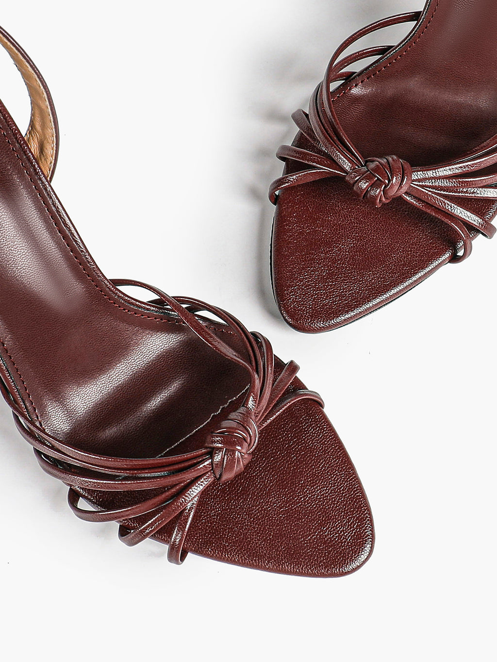 Gold Metallic Knotted Multi-Strap Open Toe Ankle Strap High Heel Sandals