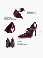 Cross Buckle Slingback Heels - Classic Pointed Toe Pumps