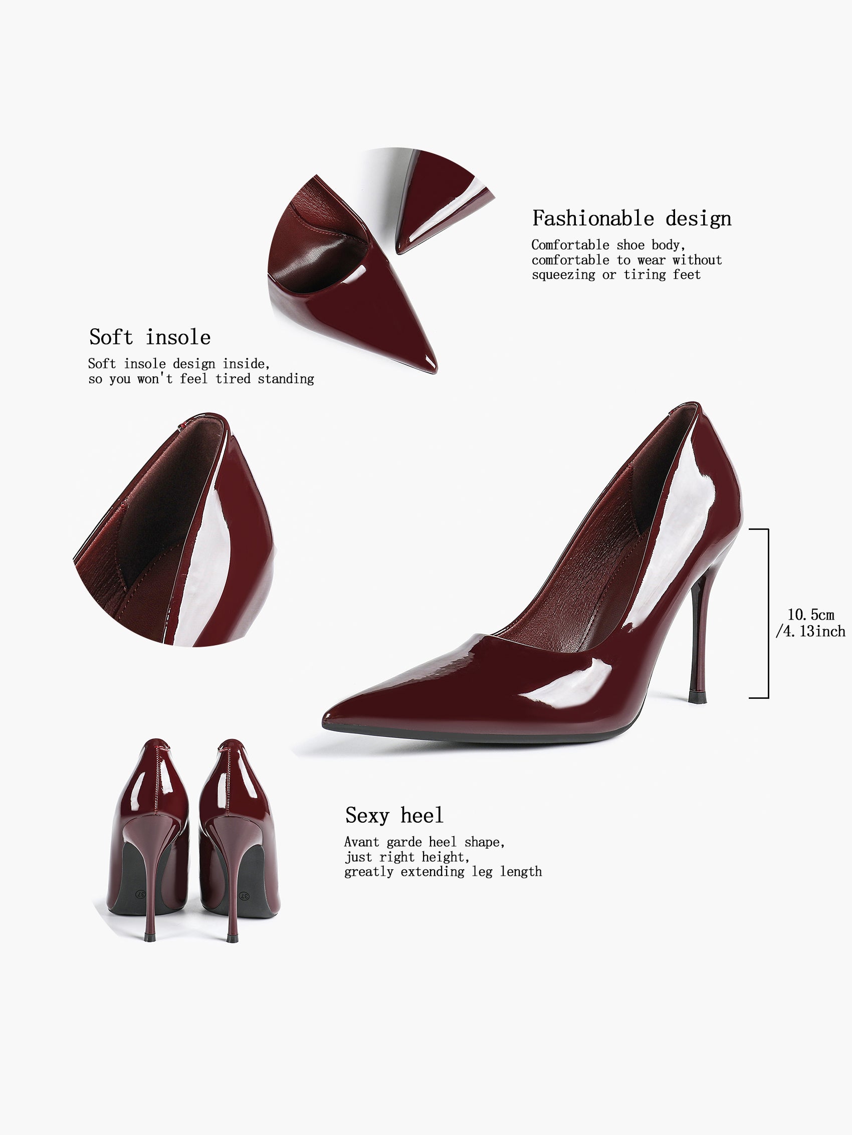 Classic Pointed Toe Stiletto Heels - Office Business Meetings Shoes