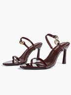Chain Detail Open Toe High Heel Mules - Daily Party Sandals