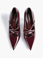 Cross Buckle Slingback Heels - Classic Pointed Toe Pumps