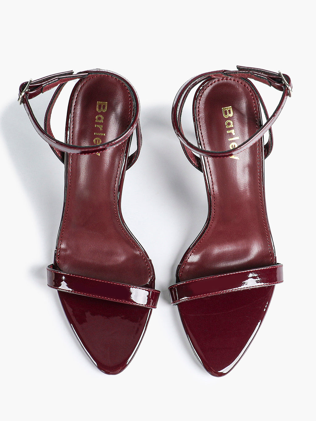 Black Leather Square Toe Ankle Strap High Heel Sandals