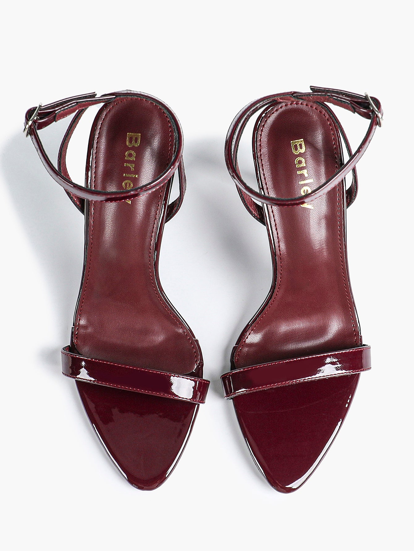 Black Leather Square Toe Ankle Strap High Heel Sandals