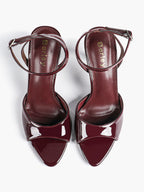 Open Toe Single Band Ankle Strap Heels Adjustable Sandals for Summer Date
