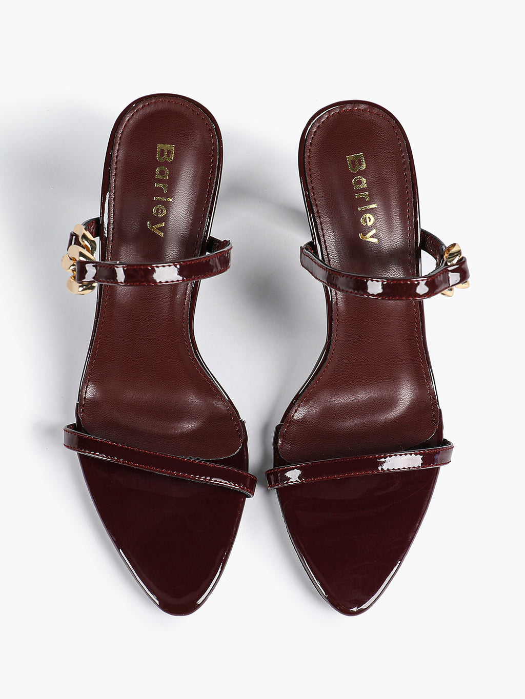 Chain Detail Open Toe High Heel Mules - Daily Party Sandals