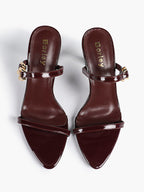Chain Detail Open Toe High Heel Mules - Daily Party Sandals