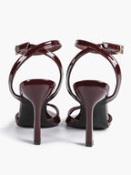 White Ankle Strap Open Toe Block Heeled Sandals - Wedding Party Office