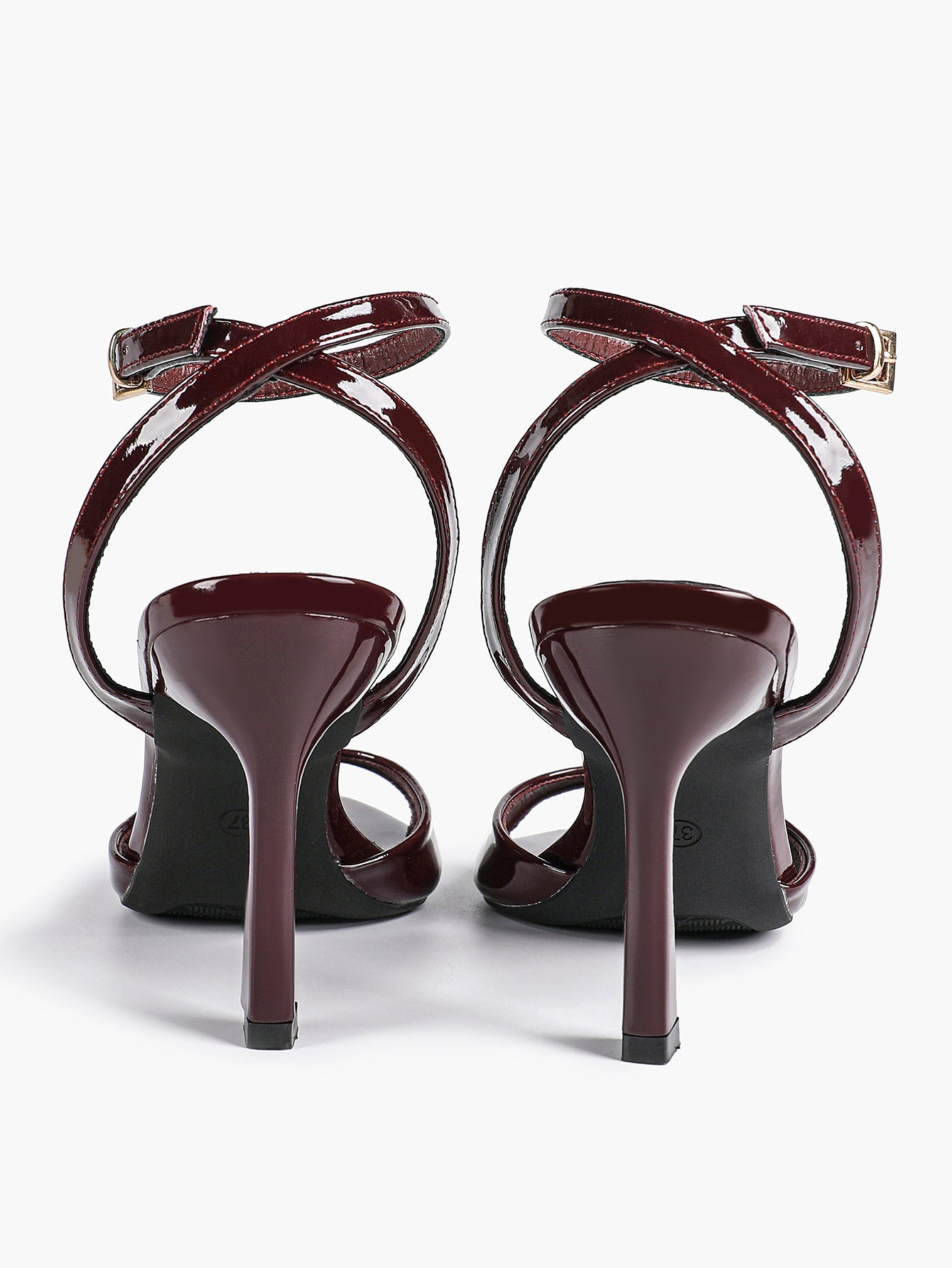 White Ankle Strap Open Toe Block Heeled Sandals - Wedding Party Office