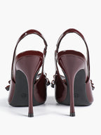 Pointed Toe Bow Detail Slingback Heels - Office Formal Evening Pumps
