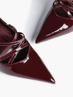 Cross Buckle Slingback Heels - Classic Pointed Toe Pumps