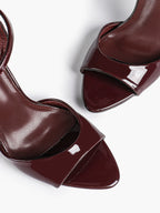 White Ankle Strap Open Toe Block Heeled Sandals - Wedding Party Office