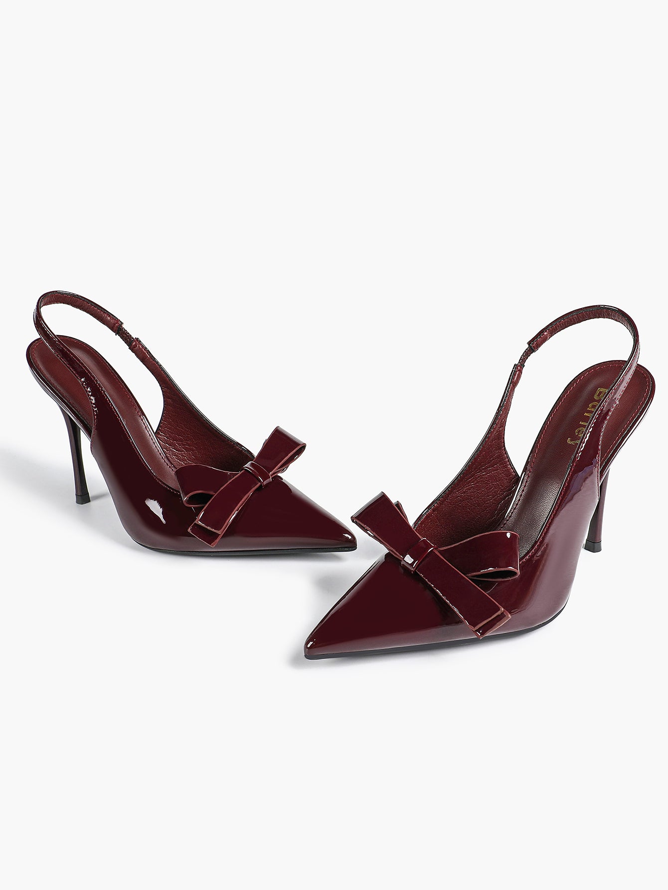 Pointed Toe Bow Detail Slingback Heels - Office Formal Evening Pumps