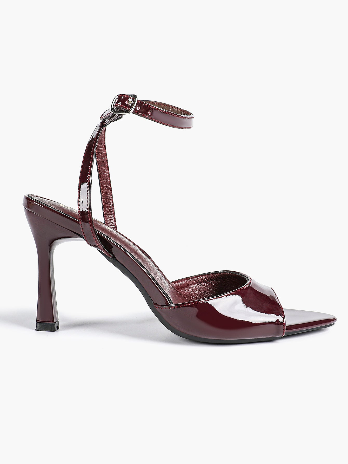 Open Toe Single Band Ankle Strap Heels Adjustable Sandals for Summer Date
