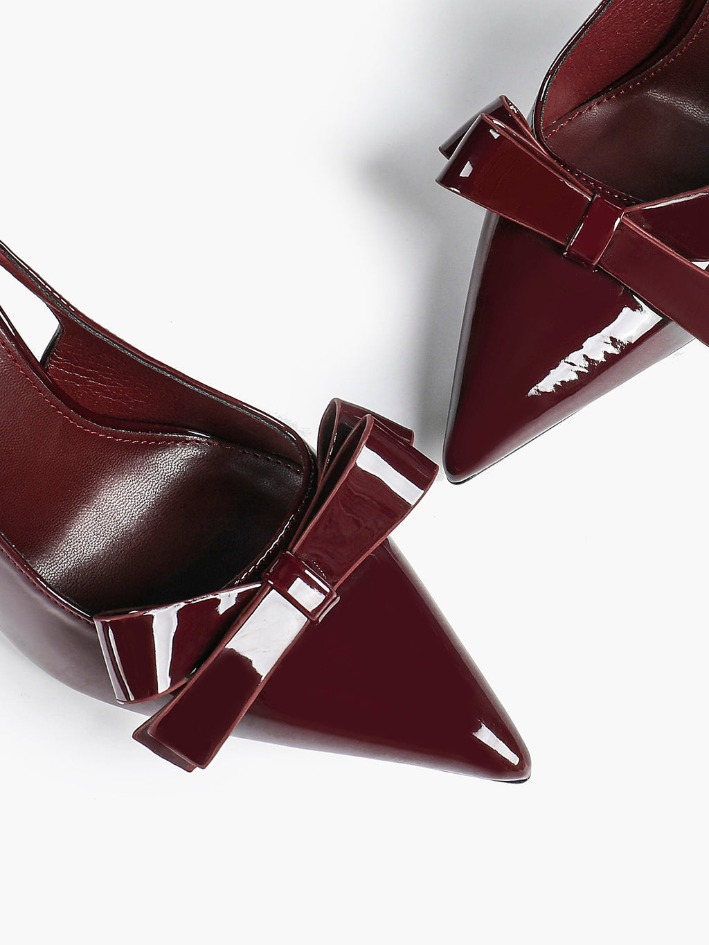 Pointed Toe Bow Detail Slingback Heels - Office Formal Evening Pumps