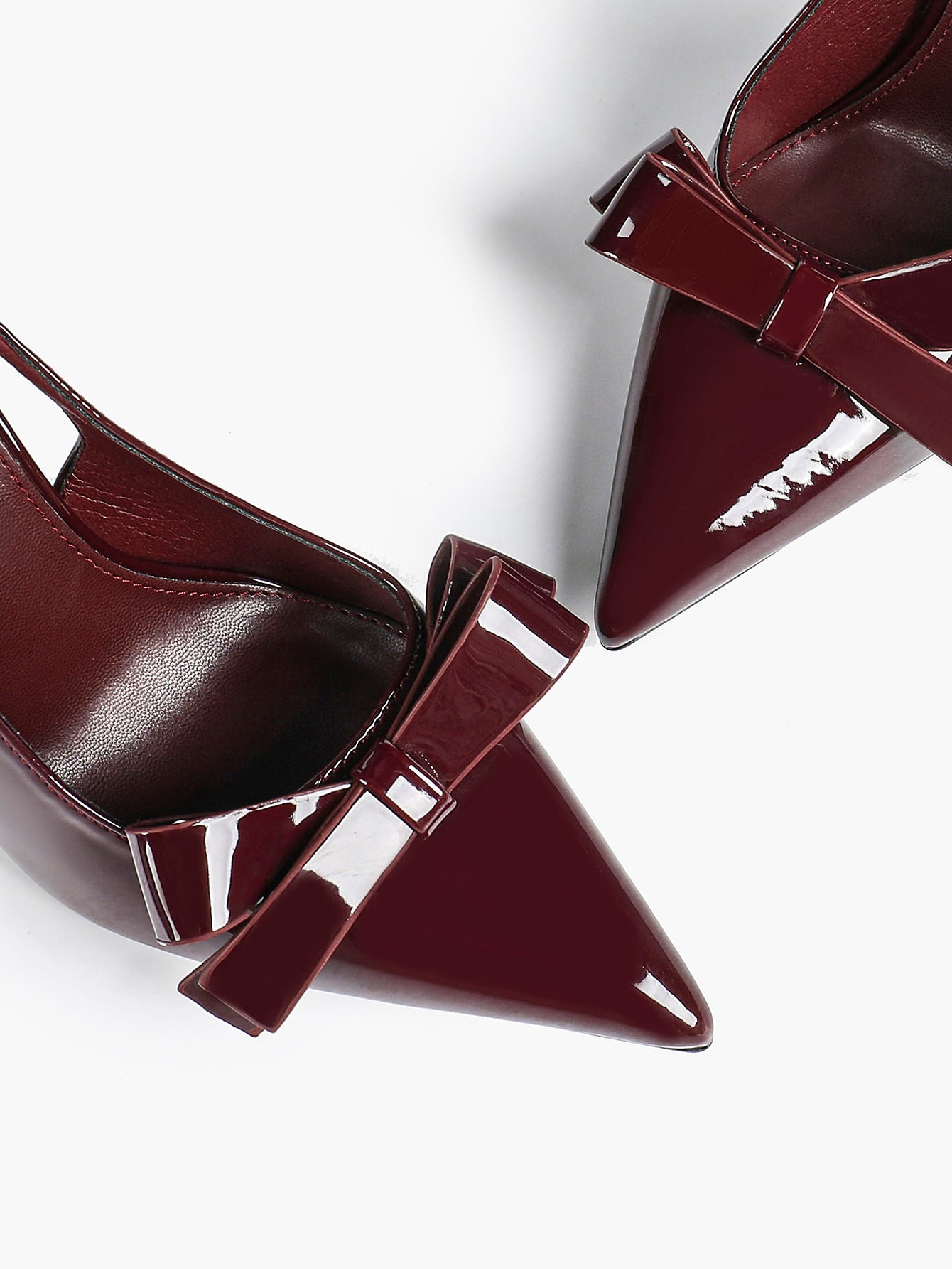 Pointed Toe Bow Detail Slingback Heels - Office Formal Evening Pumps