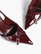 Women's Buckle Accent Pointed Toe Pumps Heels - Party Date Night Heels