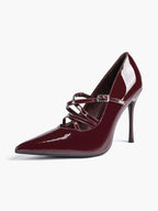 Cross Buckle Slingback Heels - Classic Pointed Toe Pumps