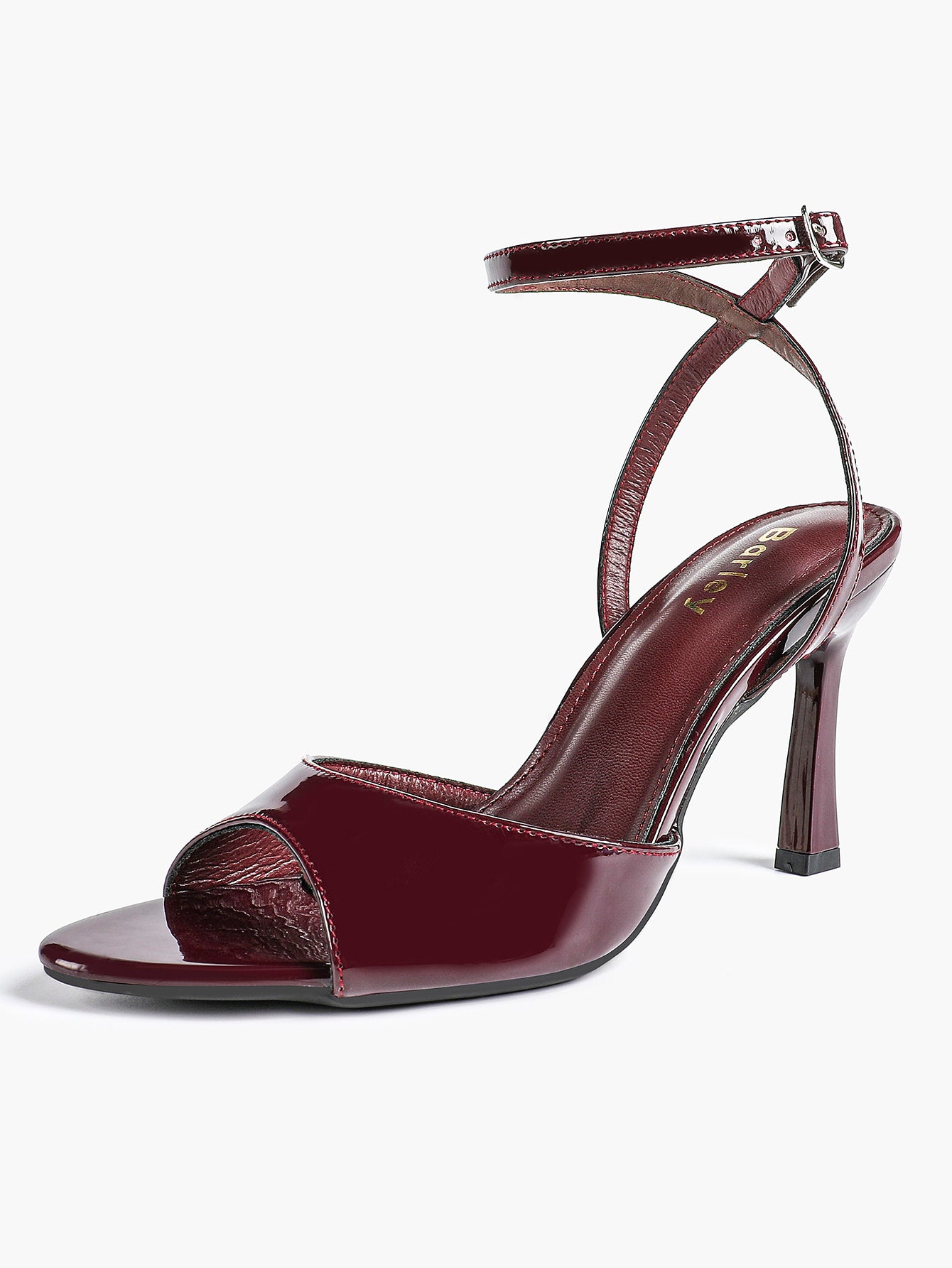Open Toe Single Band Ankle Strap Heels Adjustable Sandals for Summer Date