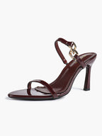 Chain Detail Open Toe High Heel Mules - Daily Party Sandals