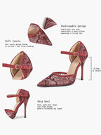 The Gilded Dream: Beige Sequin Mesh Stilettos for Elegant Evening Affairs