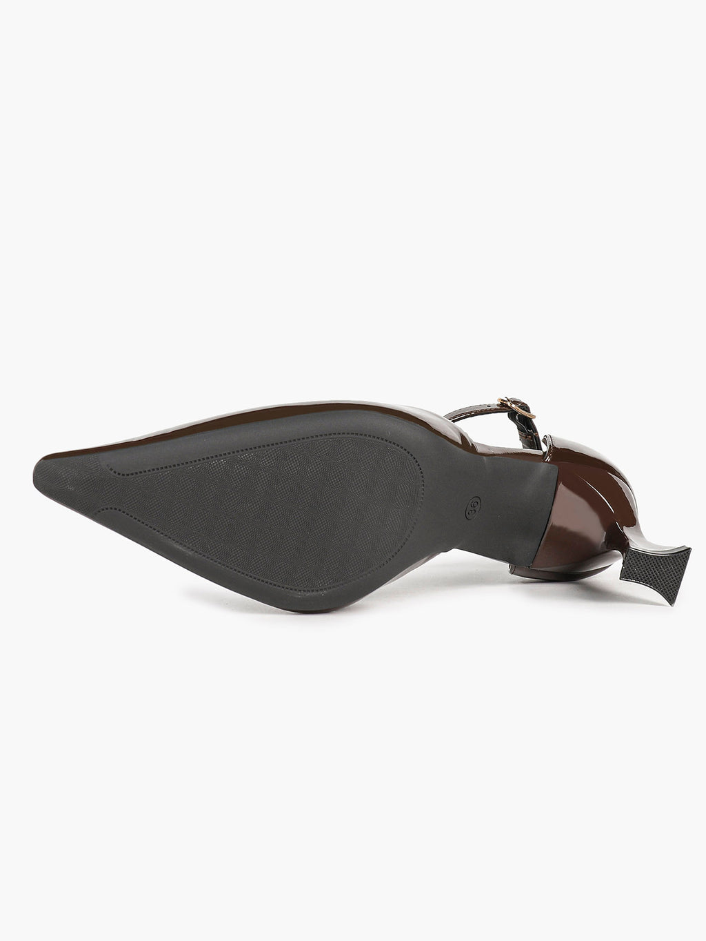 Parisian Stroll:  Chocolate Patent T-Strap Heels for All-Day Comfort