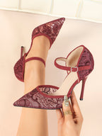 The Gilded Dream: Beige Sequin Mesh Stilettos for Elegant Evening Affairs