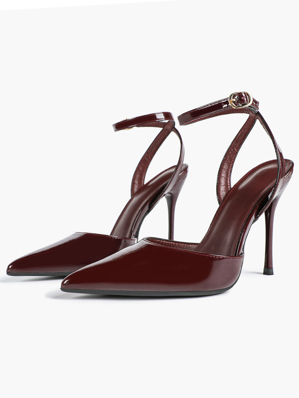 Classic Pointed Toe Ankle Strap Stilettos - Formal Event Heels