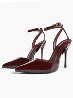 Classic Pointed Toe Ankle Strap Stilettos - Formal Event Heels