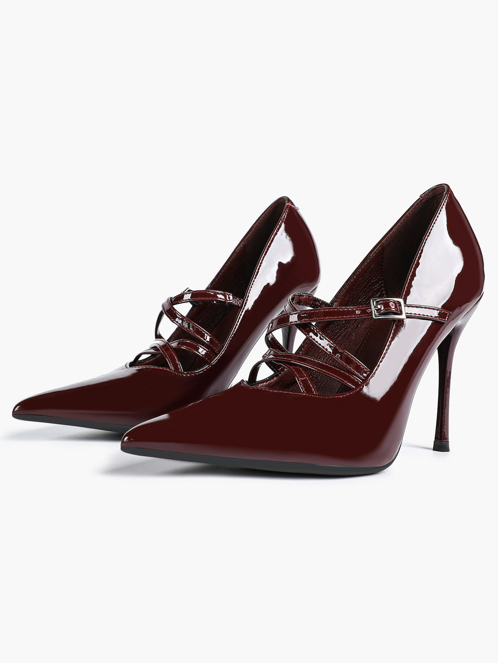 Cross Buckle Slingback Heels - Classic Pointed Toe Pumps