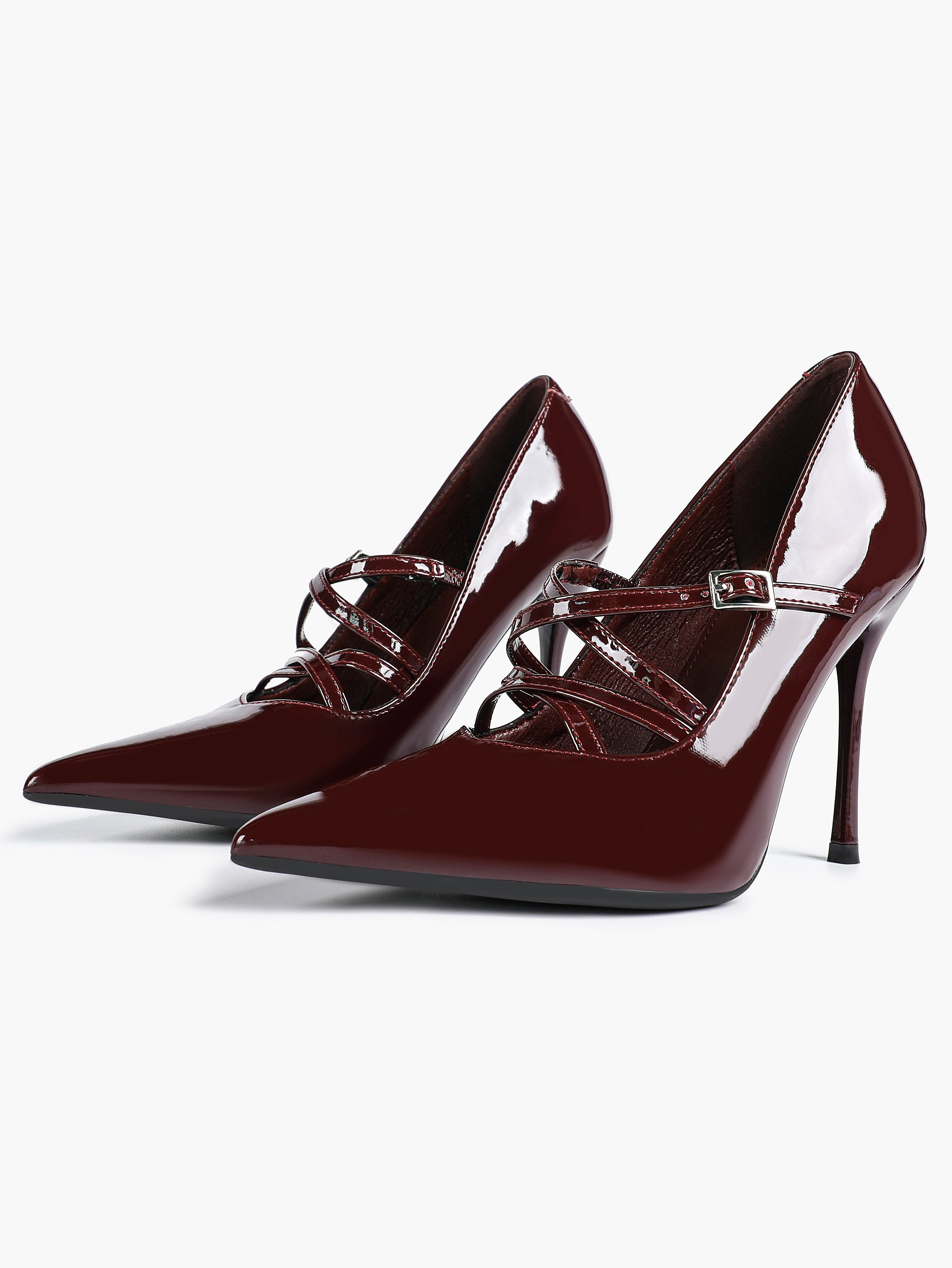 Cross Buckle Slingback Heels - Classic Pointed Toe Pumps