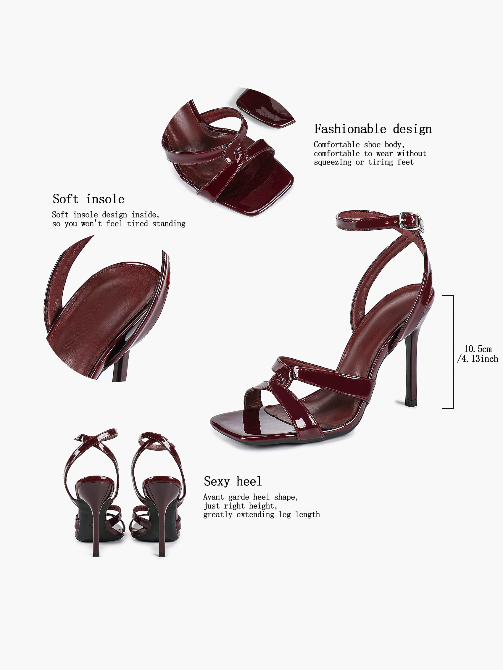 Silver Metallic Cross Strap Ankle Strap Heeled Sandals Stiletto Pumps  Evening Party