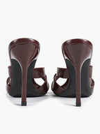 Patent Leather Crisscross Strap High Heel Mules Square Toe Slip-On Daily Wear
