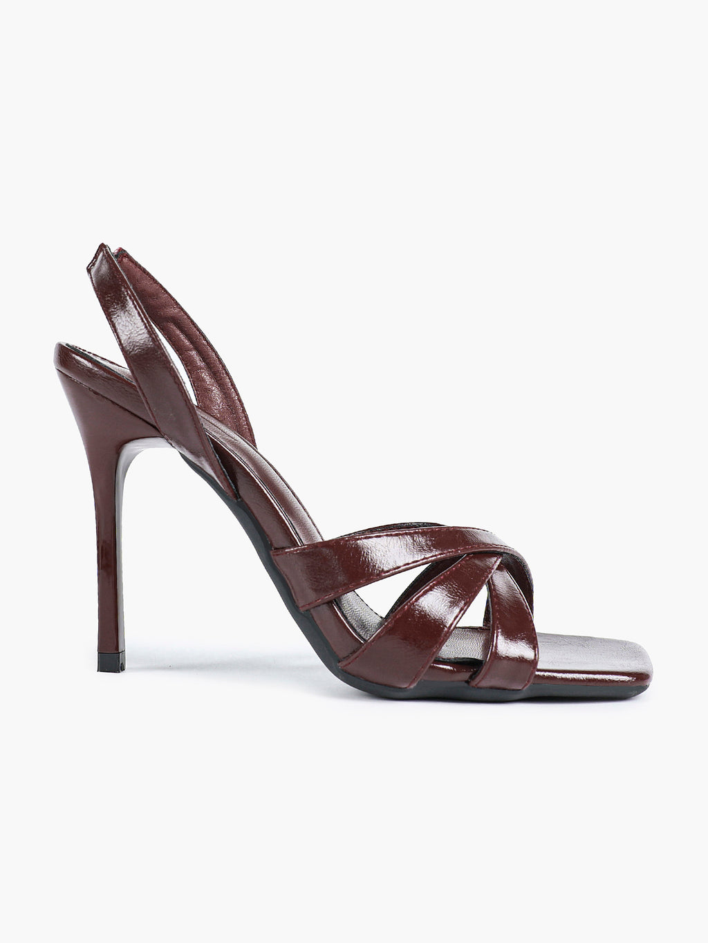 Crisscross Strap Slingback Heeled Sandals Square Toe Stiletto Pumps Wedding Date Night