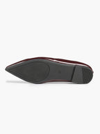 Women's Burgundy Patent Leather Loafers Pointed Toe Slip On Flats Office Dailywear