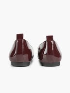 Women's Burgundy Patent Leather Loafers Pointed Toe Slip On Flats Office Dailywear