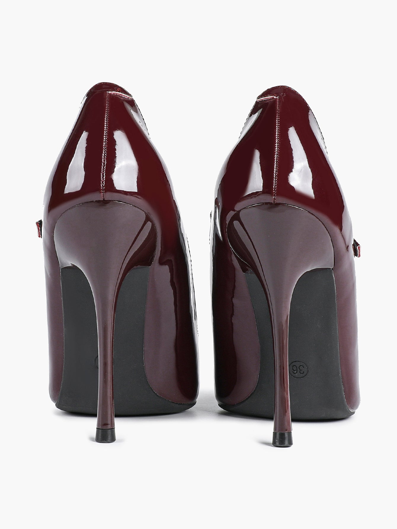 Mary Jane Heeled Pumps Pointed Toe Stiletto Shoes with Gold Buckle Wedding Party Office