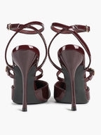 Women's Patent Leather Multi-Strap Heeled Pumps Pointed Toe Stiletto Shoes Office Evening Party