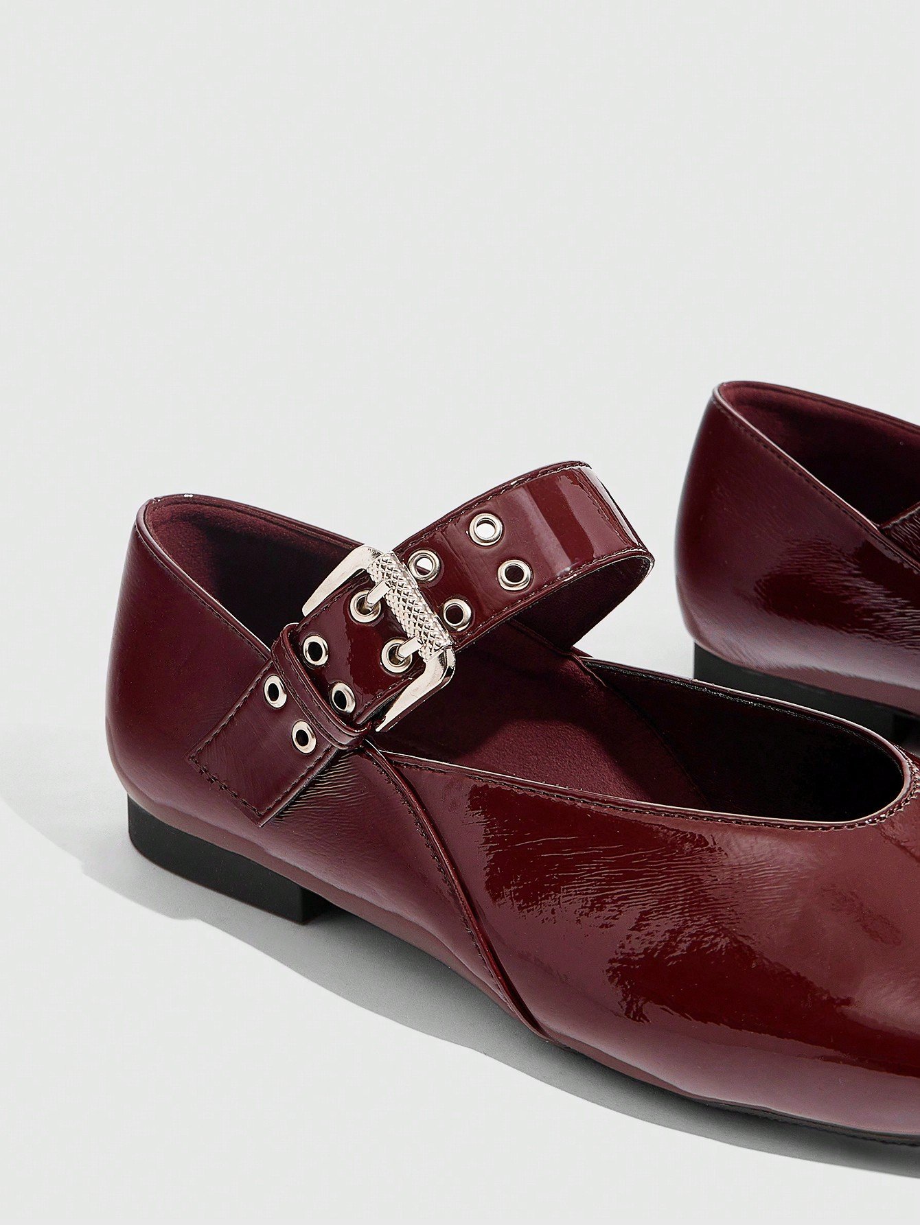 burgundy patent leather mary jane flats – square toe, low heel, adjustable buckle strap, elegant women’s shoes burgundy patent leather mary jane flats – square toe, low heel, adjustable buckle strap, elegant women’s shoes