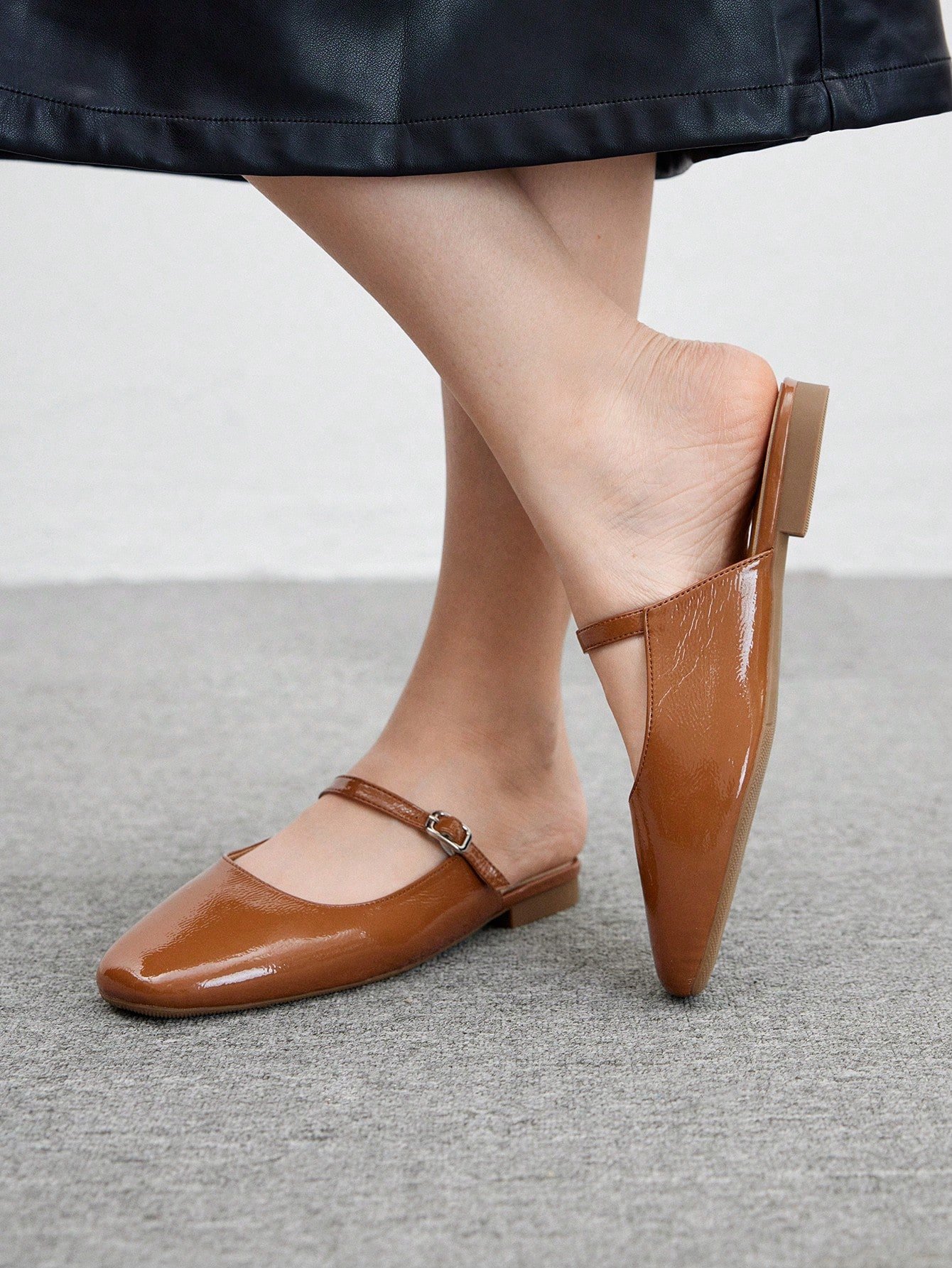 women's brown leather mary jane mules – classic strap low heel slip on shoes women's brown leather mary jane mules – classic strap low heel slip on shoes