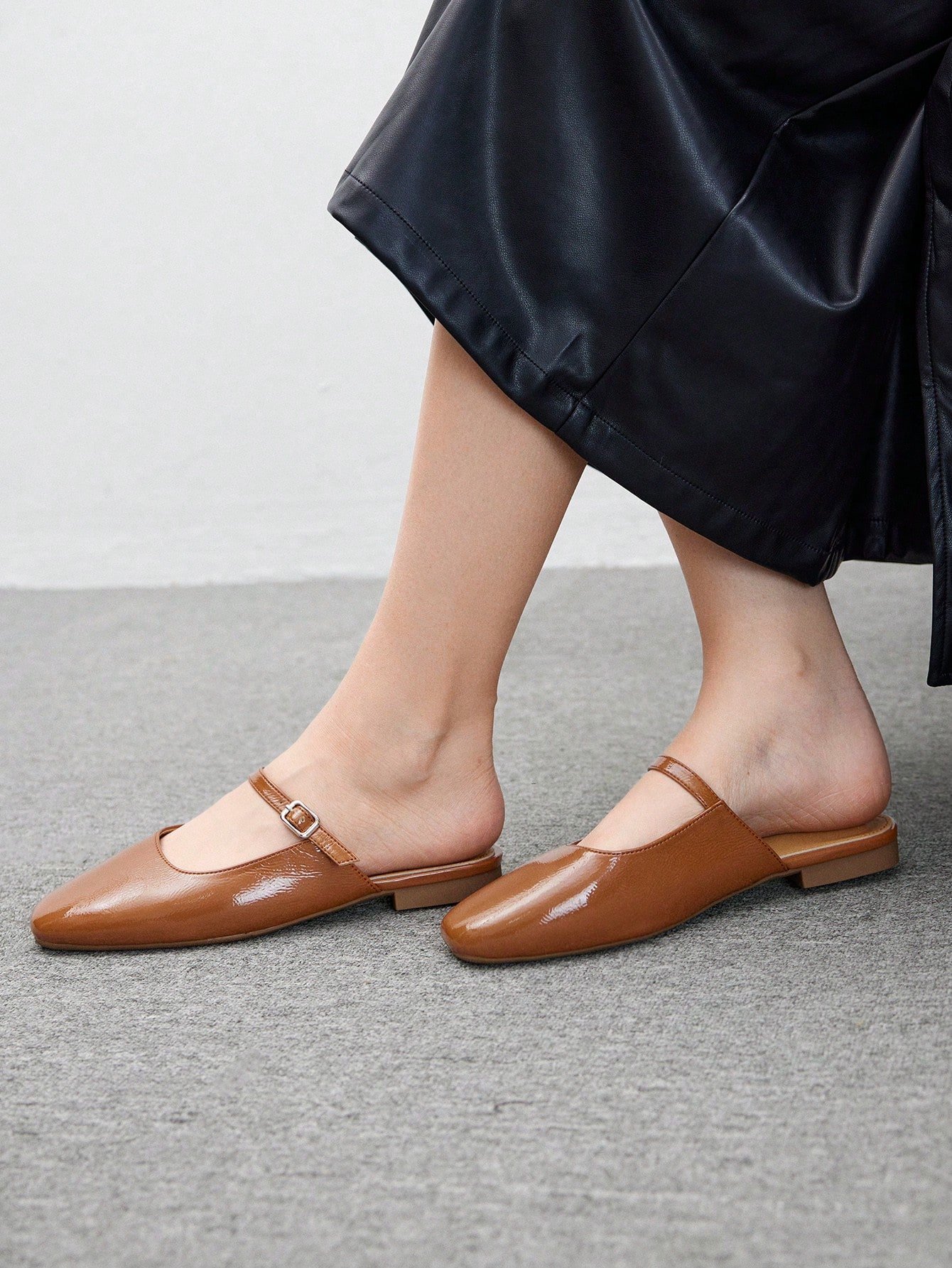 women's brown leather mary jane mules – classic strap low heel slip on shoes women's brown leather mary jane mules – classic strap low heel slip on shoes