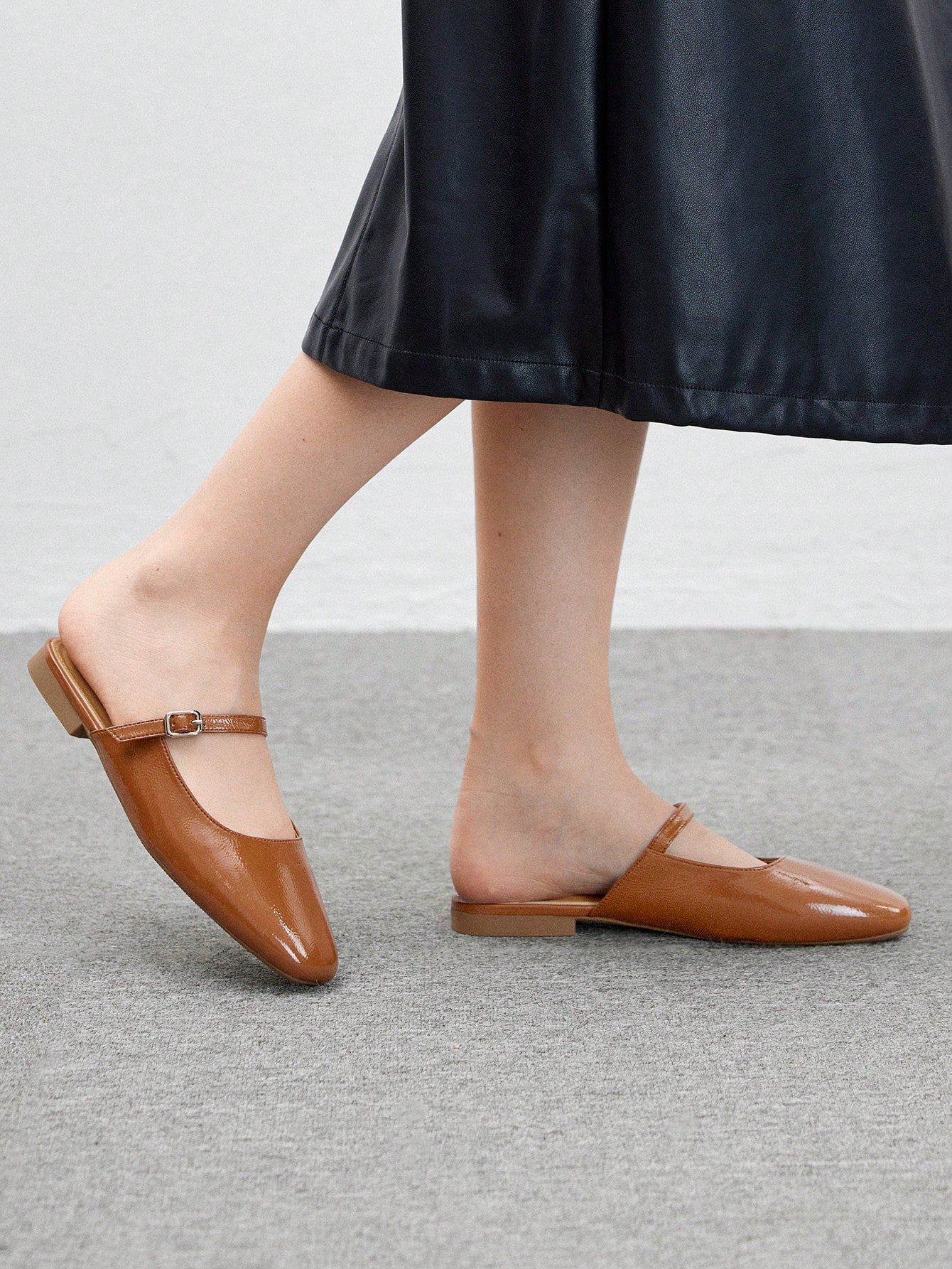 women's brown leather mary jane mules – classic strap low heel slip on shoes women's brown leather mary jane mules – classic strap low heel slip on shoes