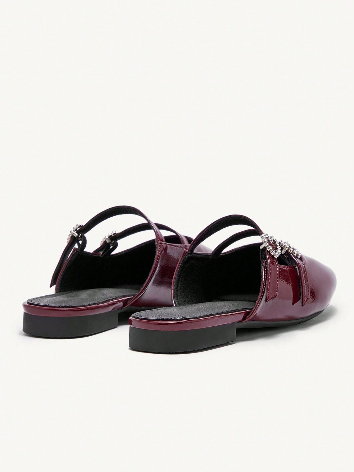burgundy patent leather slip on shoes with crystal buckle straps burgundy patent leather slip on shoes with crystal buckle straps