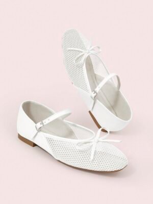 celeste mesh bow flats – breezy elegance for everyday charm