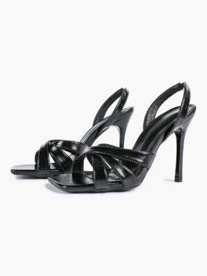 women patent slingback sandals – square toe stiletto heels